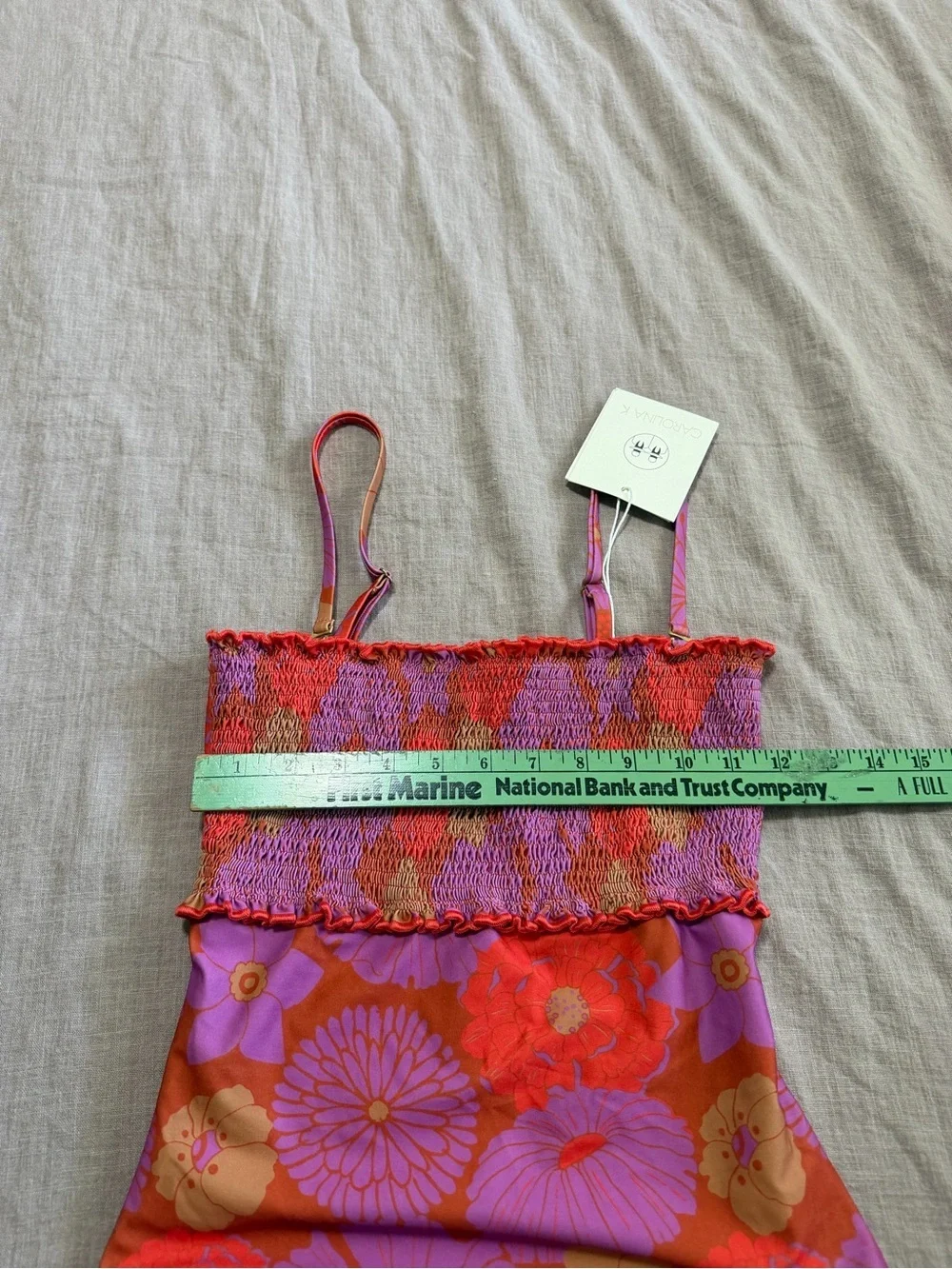 NWT Carolina K Anthropologie Smock Bold Floral One-Piece Size XS Euro Vacation